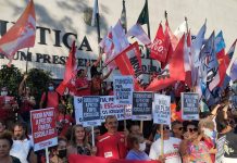 Dirigentes do MOVA-SE participam de Ato em defesa dos Direitos Humanos e da Democracia.